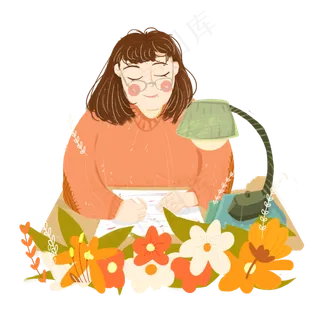 教师节批改作业女老师png素材 教师节批改作业女老师png素材