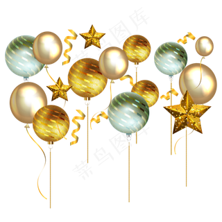 圣诞球金色气球装饰