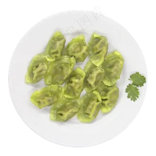 一盘蔬菜水饺