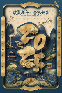 春节新年海报 牛年海报