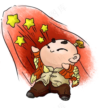 手绘国庆节庆祝儿童