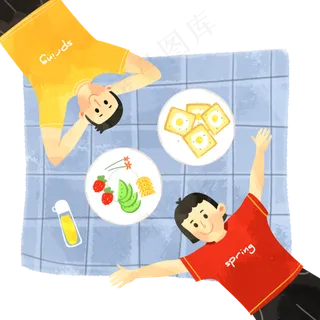 春天男女野餐插图下载