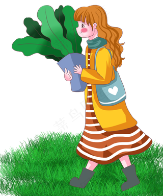 植树节绿意盎然卡通劳动人物之搬