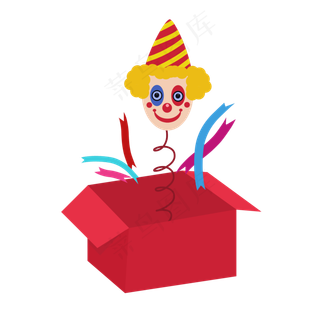 愚人节盒子里的小丑玩偶