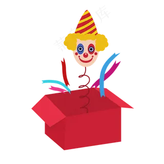 愚人节盒子里的小丑玩偶