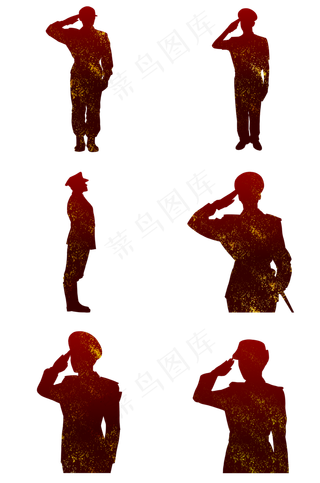 建军节军人剪影军礼军姿合集