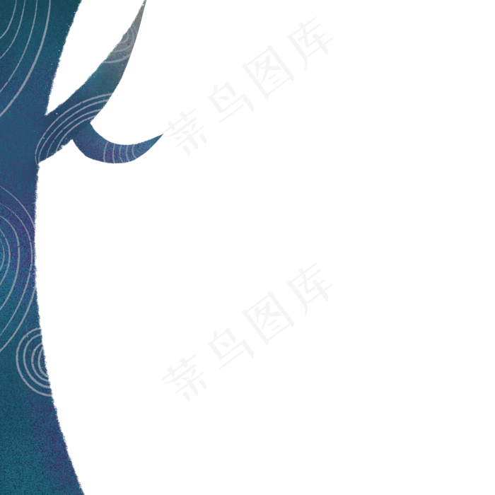 蓝色的大树免抠图