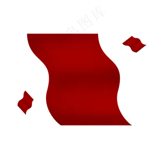 卡通矢量飘逸红色旗帜,免抠元素