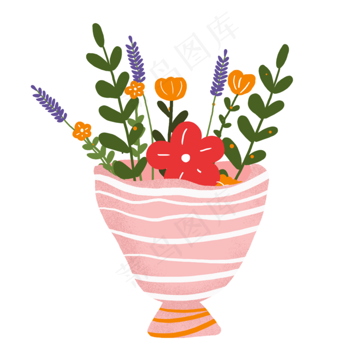 情人节花束矢量装饰元素