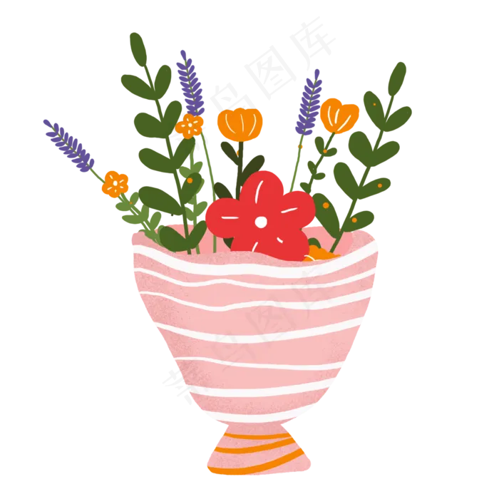 情人节花束矢量装饰元素(2000X2000(DPI:300))psd模版下载