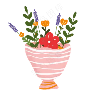 情人节花束矢量装饰元素