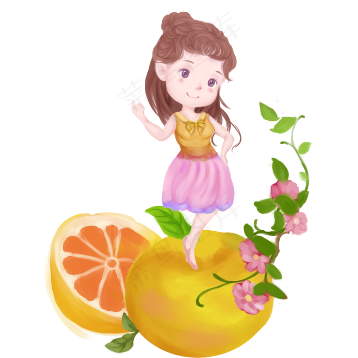 西柚女孩(2000X2000(DPI:300))psd模版下载