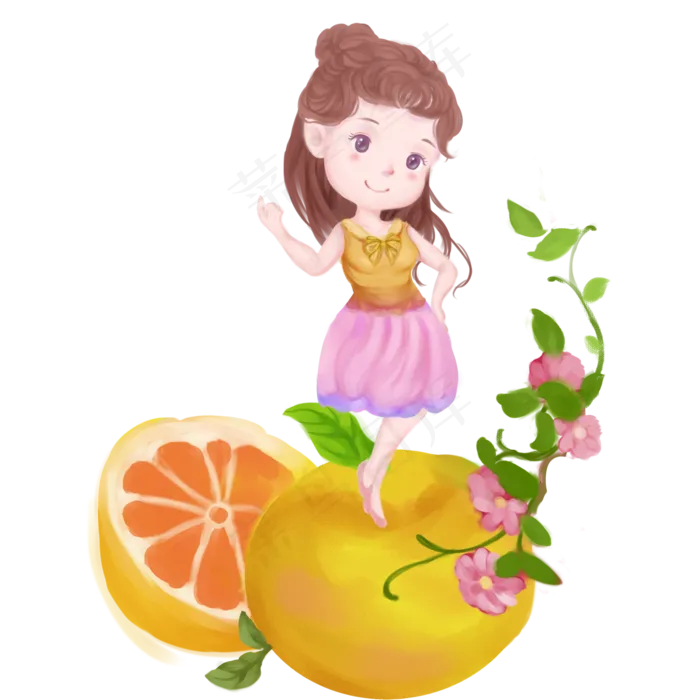 西柚女孩(2000X2000(DPI:300))psd模版下载
