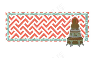 中国国潮复古舍利塔佛教宗教信仰