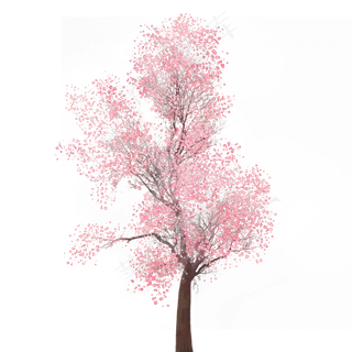 粉红色水彩树免费下载,免抠元素