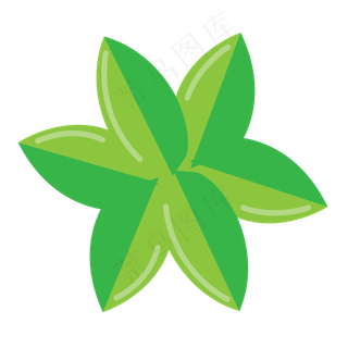 绿叶卡通手绘植物