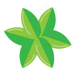 绿叶卡通手绘植物
