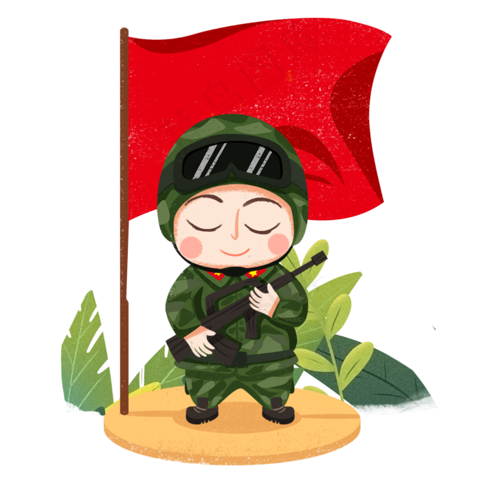 八一建军节军人png(2000X2000(DPI:300))psd模版下载