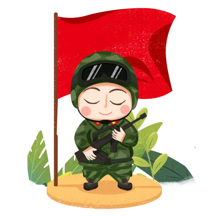 八一建军节军人png(2000X2000(DPI:300))psd模版下载
