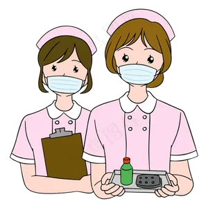武汉加油手绘护士护工