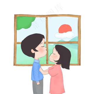 卡通夫妻相爱的夫妻