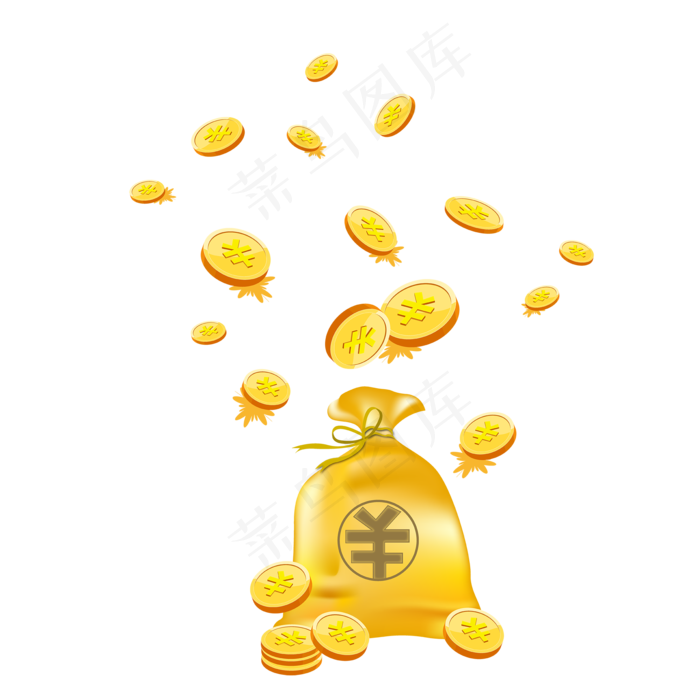 钱袋金币雨,免抠元素