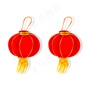 手绘卡通红色灯笼,免抠元素
