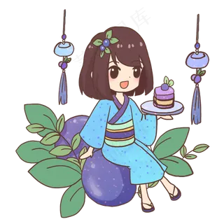 夏日和风清爽蓝莓