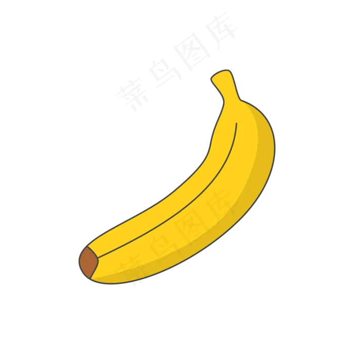 黄色的香蕉免抠图(2000*2000px 300 dpi )ai矢量模版下载