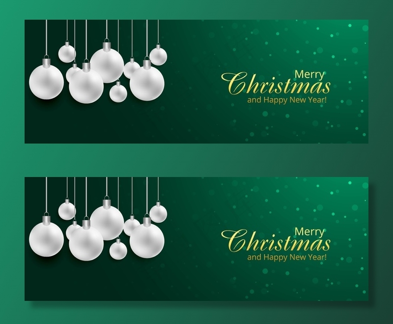 圣诞球节日贺卡横幅banner背景