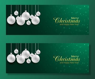 圣诞球节日贺卡横幅banner背景