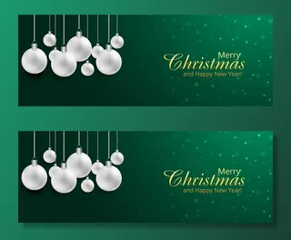 圣诞球节日贺卡横幅banner背景