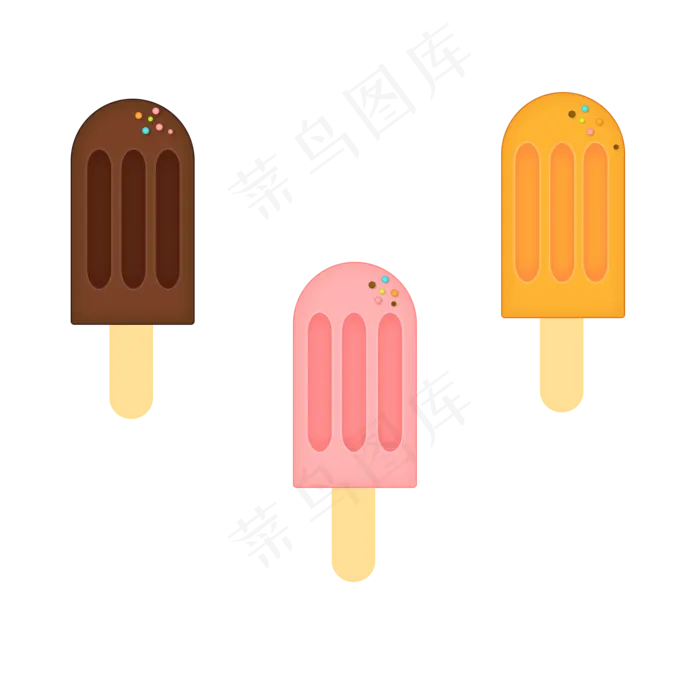 处暑冰棍雪糕巧克力夏天冰激凌清(2000X2000(DPI:150))psd模版下载