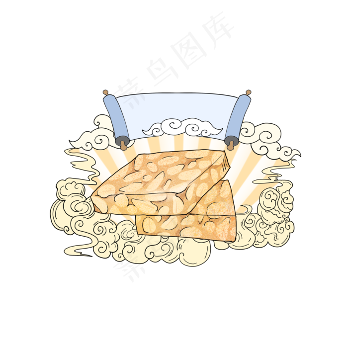 国潮美食花生酥糖,免抠元素(3508*3508px 300 dpi )psd模版下载