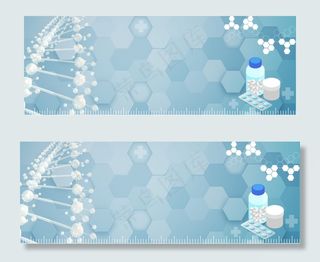 医疗感觉科技感蓝色banner