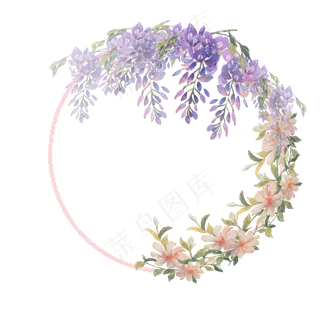 唯美少女装饰花环紫藤花