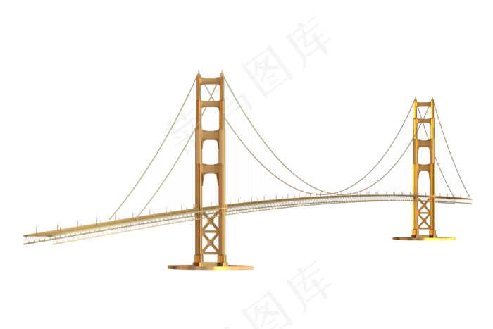 国家地方著名地标美国旧金山金门,免抠元素