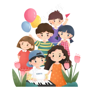 创意可爱六一儿童节人物,免抠元素
