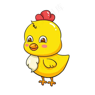 卡通可爱小动物公鸡,免抠元素
