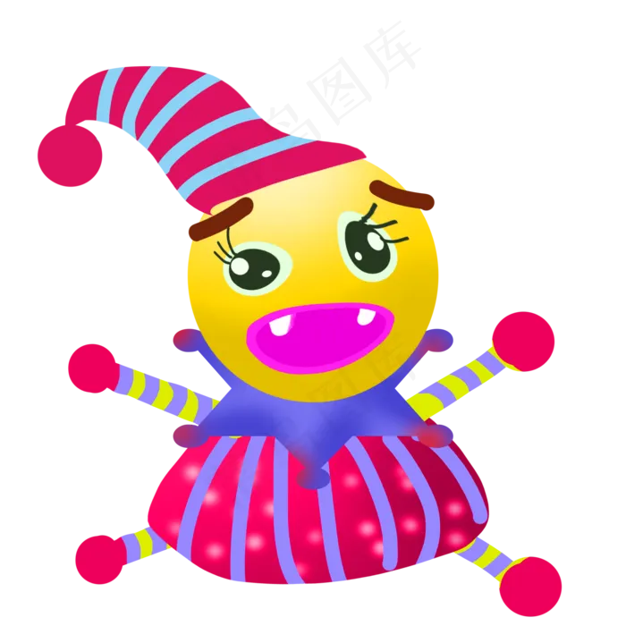 表演彩色小丑装扮(2000X2000(DPI:300))psd模版下载