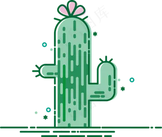 mbe风格夏日小仙人掌,免抠元素
