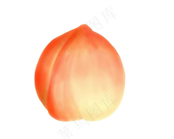 新鲜水果桃子插画