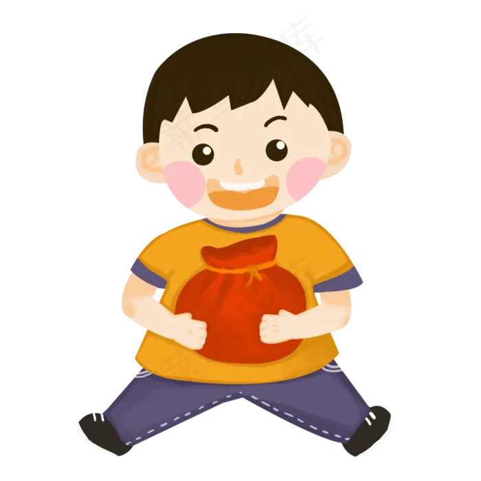 Q版双十一购物人物素材