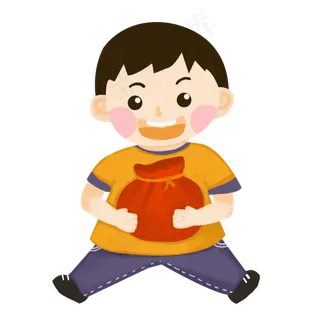 Q版双十一购物人物素材