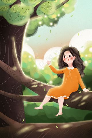 四月你好女孩踏青