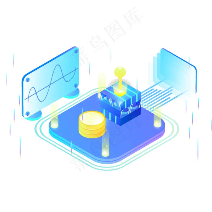2.5DFintech场景,免抠元素(1200*1200px 72dpi )ai矢量模版下载