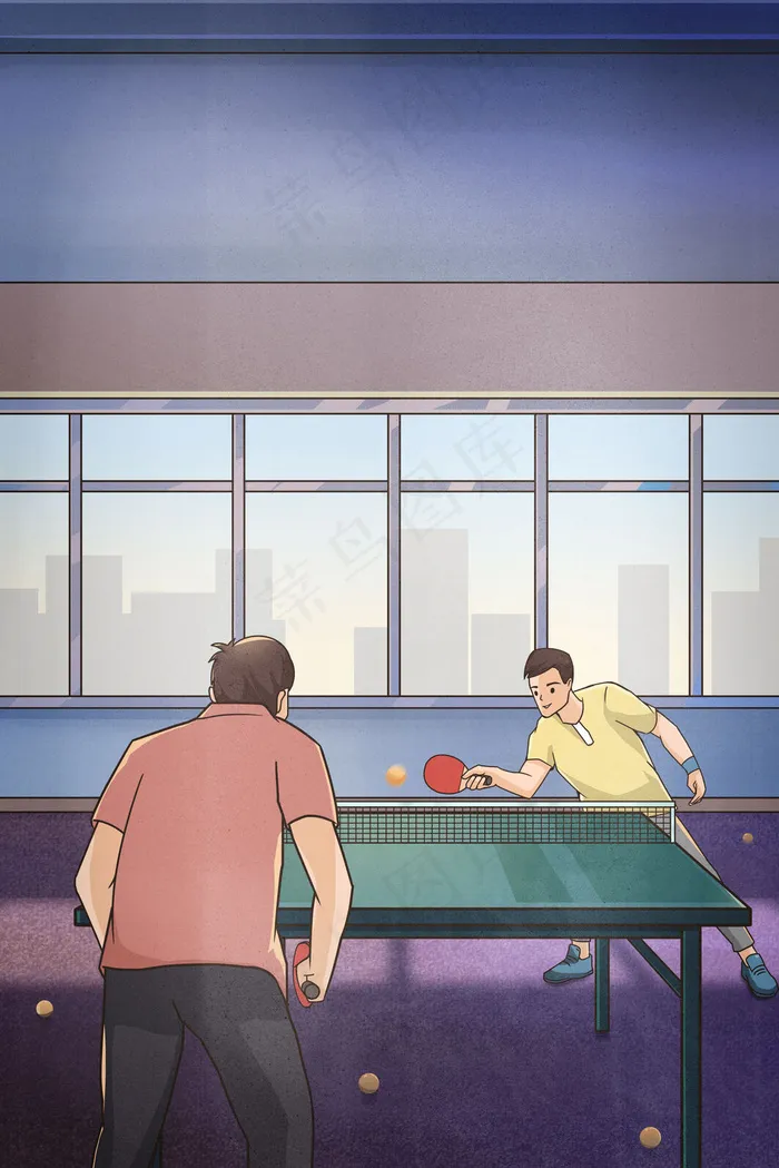 体育运动之打乒乓(3545*5315px 300 dpi )psd模版下载