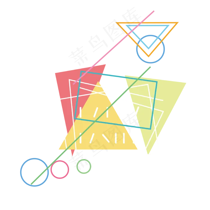 简约创意几何装饰图案(800X800)eps,ai矢量模版下载