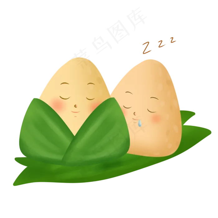 端午拟人睡觉的粽子(3000X3000(DPI:300))psd模版下载