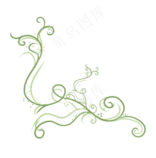绿色植物花藤纹样矢量素材